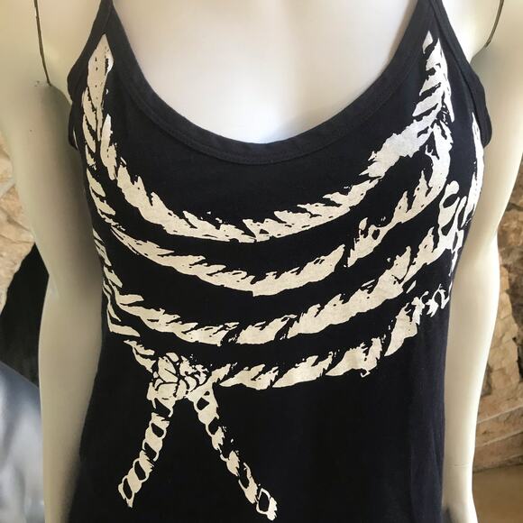 Cabi Nautical Rope Black Tank With Tie Style 836 Cotton Modal Women's Size M - Picture 4 of 7